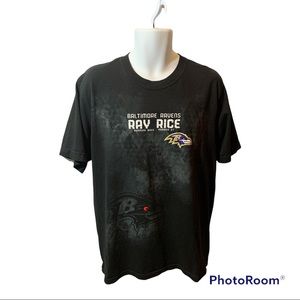 NFL Team Apparel Baltimore Ravens Ray Rice T-Shirt Black Size XL Preowned